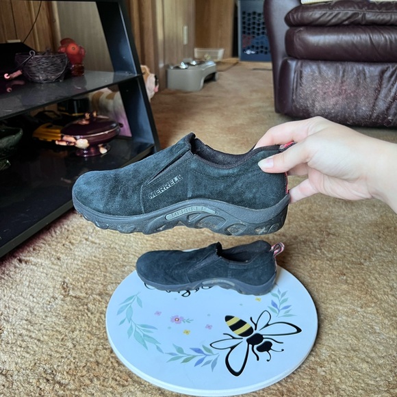 Merrell Jungle Moc Slip On Shoes in Black Suede Leather kids size 5. - Picture 9 of 17
